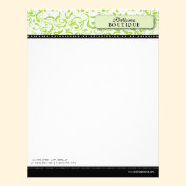 Swirly Lime Boutique Designer Letterhead letterhead