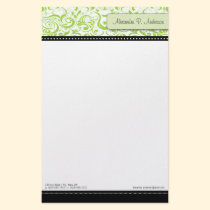 Swirly Lime Boutique Designer Stationery stationery