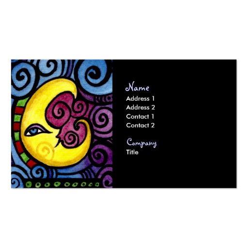 Swirly Moon Business Card (front side)