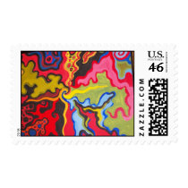 Swirly Paint Mail Postage Stamps