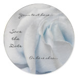 Swirly Pale White and Blue Rose Wedding Stickers