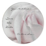 Swirly Pale White and Pink Rose Wedding Stickers