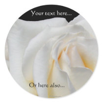 Swirly Pale White and Yellow Rose Wedding Stickers by naturalilly Swirly Pale White and Yellow Rose Wedding Stickers