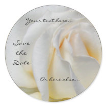 Swirly Pale White and Yellow Rose Wedding Stickers by naturalilly Swirly Pale White and Yellow Rose Wedding Stickers