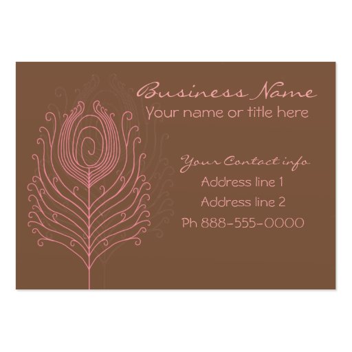 Swirly Peacock Feathers Business Cards (front side)