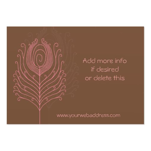 Swirly Peacock Feathers Business Cards (back side)