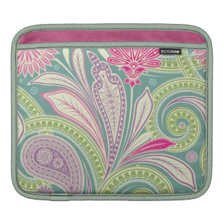 Swirly Pretty Paisley Flower iPad Sleeves