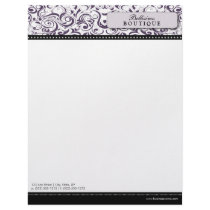 Swirly Purple Boutique Designer Letterhead