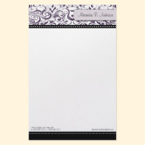 Swirly Purple Boutique Designer Stationery stationery