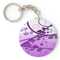 Swirly Purple Vines Key Chain