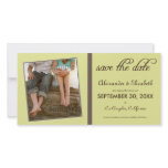 Swirly-Q Citrus/Brown Save the Date Announcement Custom Photo Card