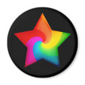 Swirly Rainbow Stars magnets