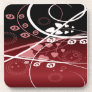 Swirly Red and White Vines Coaster