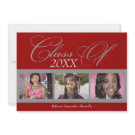 Swirly Red/Gray Photo Graduation Announcement invitation
