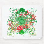 Swirly Shamrocks St. Patrick's Day Mouse Pad