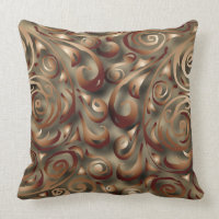 Swirly Swirls Olive Square Pillow