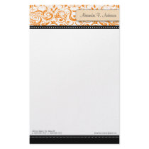 Swirly Tangerine Boutique Designer Stationery by BeezKneez Swirly Tangerine Boutique Designer Stationery