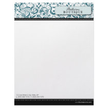 Swirly Teal Boutique Designer Letterhead by BeezKneez Swirly Teal Boutique Designer Letterhead