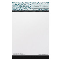 Swirly Teal Boutique Designer Stationery