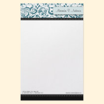 Swirly Teal Boutique Designer Stationery stationery