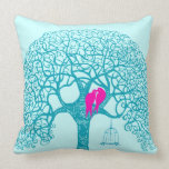 Swirly Tree Love Bird Choose Any Color Pillow pillows