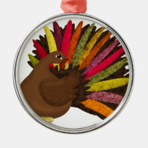 Swirly Turkey Christmas Ornaments