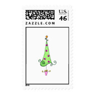 Swirly Whimsical Christmas tree Postage Stamps