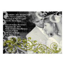Swirly Your Photo Wedding Invitation