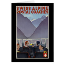Swiss alpine postal coaches cards
