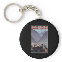 Swiss alpine postal coaches key chain