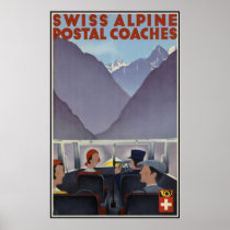 Swiss alpine postal coaches posters