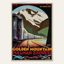 Swiss Alps Greetings with Vintage Poster Print cards