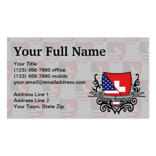 Swiss-American Shield Flag Business Cards (front side)