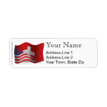 Swiss-American Waving Flag Custom Return Address Labels