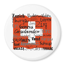 Swiss Cantons Lg Button magnets by swisssoup Swiss Cantons Lg Button magnets
