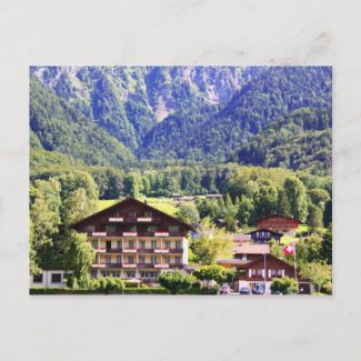 Swiss chalet postcard