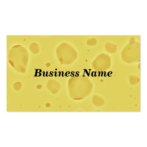 Swiss Cheese Black Background Business Card Template (front side)