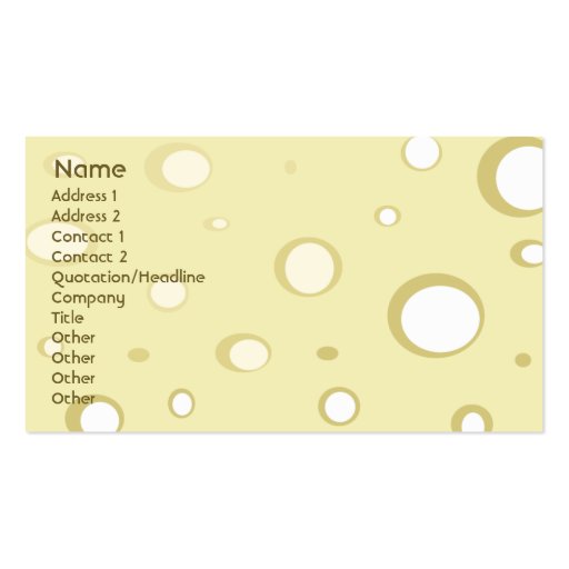 Swiss Cheese - Business Business Card (front side)