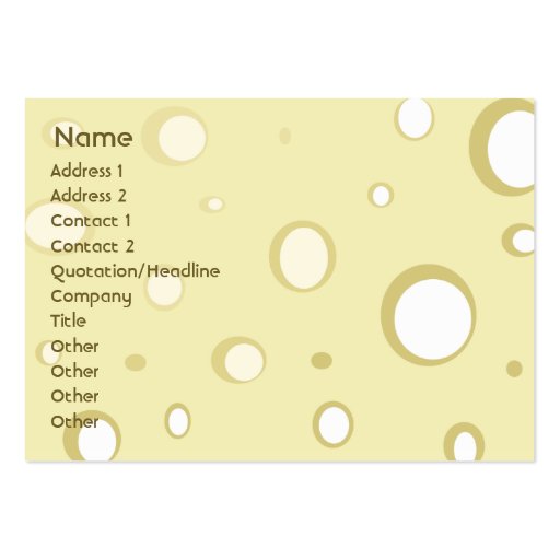 Swiss Cheese - Chubby Business Card Templates (front side)