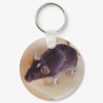 Swiss Cheese Mouse Keychain