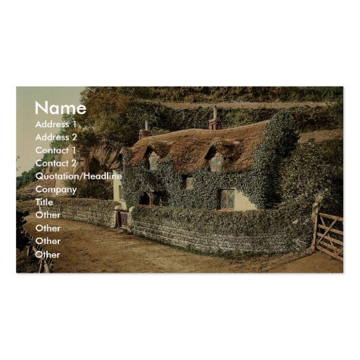 Swiss cottage, Lee (Devon), England rare Photochro Business Card Templates