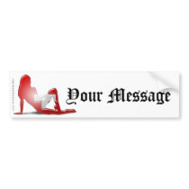 Swiss Girl Silhouette Flag Bumper Sticker