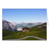 Swiss house and alps cards