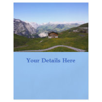 Swiss house and alps flyer design