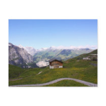 Swiss house and alps postcards