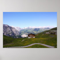 Swiss house and alps posters