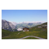 Swiss house and alps stationery design