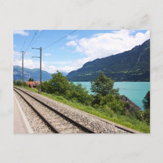 Swiss railway track postcard