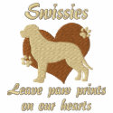 Swissies Leave Paw Prints embroideredshirt