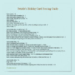 Swistle Holiday Card Scoring Guide Poster 11x11